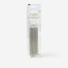 Свечи декоративные "Витки Серебро" 13 см 934