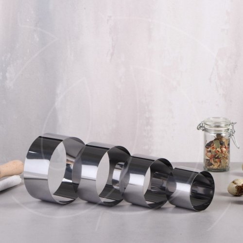 Набор форм металлических для выпечки "Кольцо" H5 см D6, 7.5, 9, 10 см 4 шт 2863060