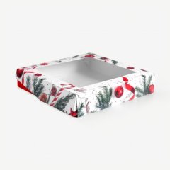 Коробка для сладостей с окном "С Новым годом" 20х20х4 см 5097377
