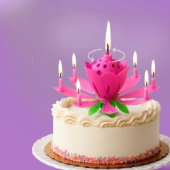 Свеча декоративная музыкальная "Тюльпан" Розовая 14,5х6 см 2919693