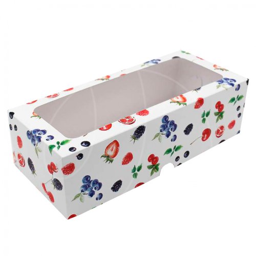 Коробка для рулета с окном "Ягоды" 33х15х10 см НКУ-60-со-Ягоды