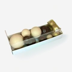 Фигурка из шоколадной глазури "Сферы ассорти бежевый, тёмный шоколад, золото" ГСФ003/4, ГСФ003/4