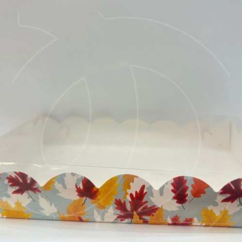 Коробка для сладостей с прозрачной крышкой "Осенний листопад" 22х15х3,5 см 