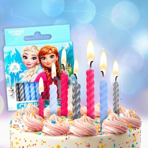 Свечи декоративные "Холодное сердце" 6,5 см 12 шт 9668468