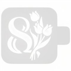 Трафарет кулинарный "Цифра 8 с цветами" 8м-26