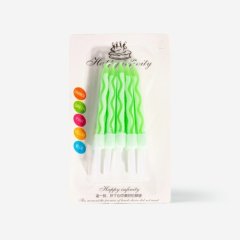 Свечи декоративные "Неон зелёный" 8 см 9394-AL		