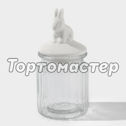 Банка стеклянная с керамической крышкой "Зайка" 230 мл 5287712