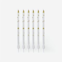 Свечи декоративные "Белое с золотом" 12 см 192055