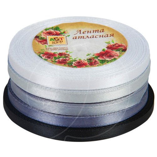 Набор лент для декора и упаковки Оттенки серого 7мм 5 шт 2611802