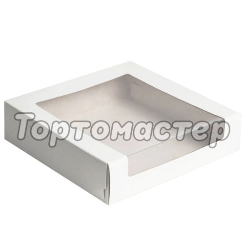 Коробка для зефира с окном белая 22,5х22,5х6 см ForG SHELF I W W 225*225*60 A