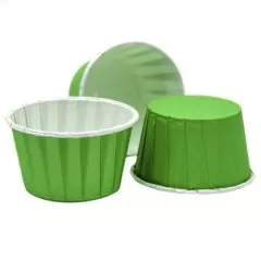 Капсула бумажная с подворотом Зелёная (с ламинацией) D50 H40 1 шт ForG MUFFIN PRO G/W 50*40 C
