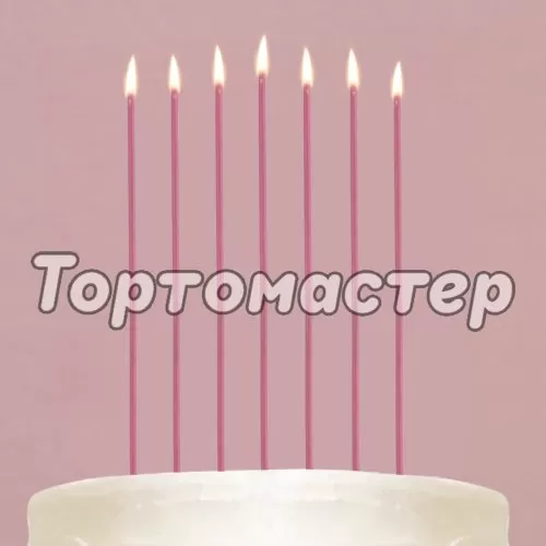 Свечи декоративные незадуваемые Розовые 16,8 см 24 шт 10104795  