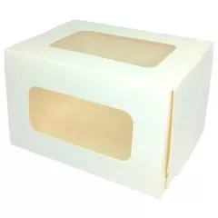 Коробка для рулета с окном белая 20х12х10 см ForG CAKE ROLL W 200*120*100ST