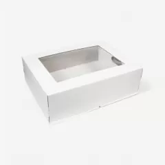 Коробка для торта с окном белая 30х40х12 см 3304012
