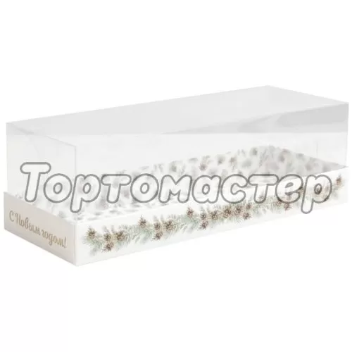 Коробка для сладостей с прозрачной крышкой "С Новым Годом!" 26,2х8х9,7 см 6940256