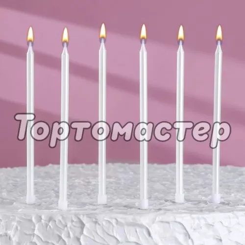 Свечи декоративные Жемчуг глянцевый 12,5 см 6 шт 7597560