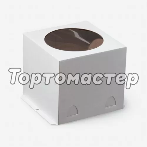 Коробка для торта с окном белая 24х24х22 см ForG STANDARD I W W 240*240*220 S