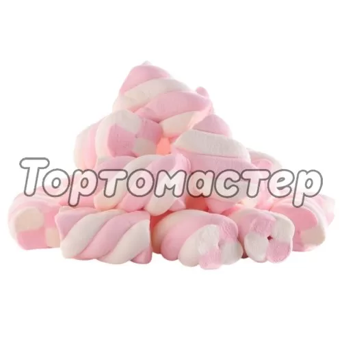 Украшение кондитерское маршмеллоу со вкусом ванили "Косички бело-розовые" 100 г AG-B/Е1000