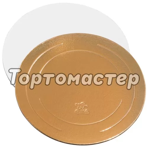Подложка под торт Золото/Белый 3,2 мм 35 см п 3,2-350 КЗБ	