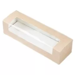 Коробка для сладостей с окном крафт 20х8х6 см OSQ Sweet show box