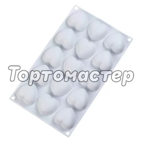Форма силиконовая "Сердечки" 15 шт 9038689, СФ-63