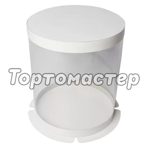 Коробка для торта тубус белая D26 H32 см 